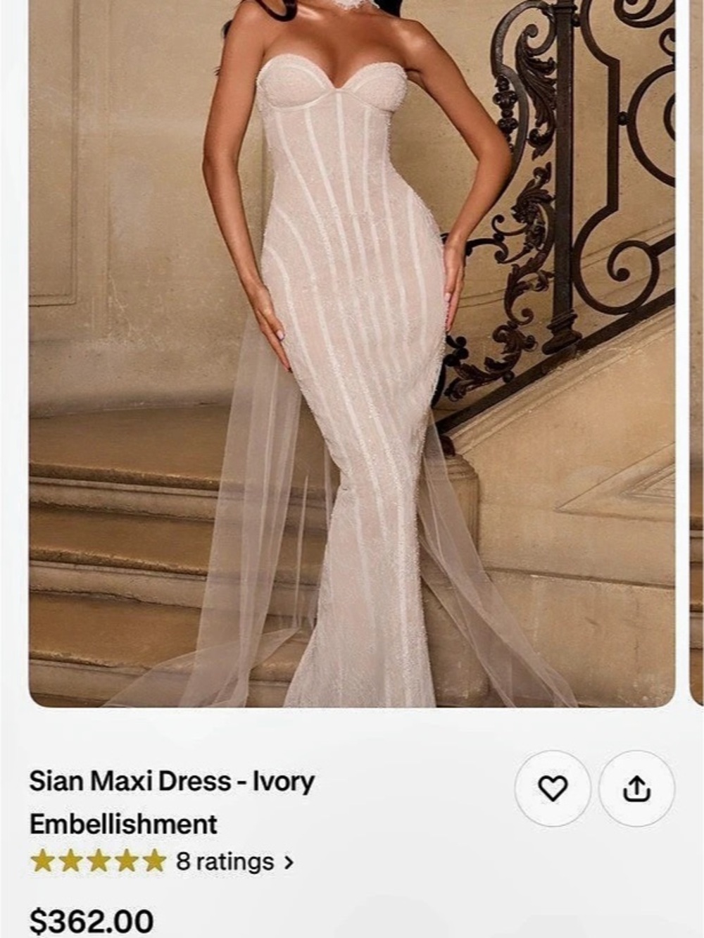 Babyboo Fashion Sian Maxi Dress - Ivory Embellishment